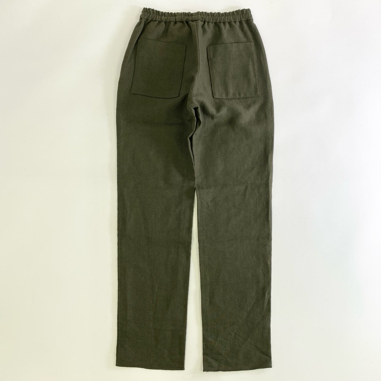 63j18 《極美品》 タグ付 EGRETIQUE イグレティーク Casual Easy Slacks Plain Linen イージースラックスパンツ ボトムス 日本製 XS カーキ リネン