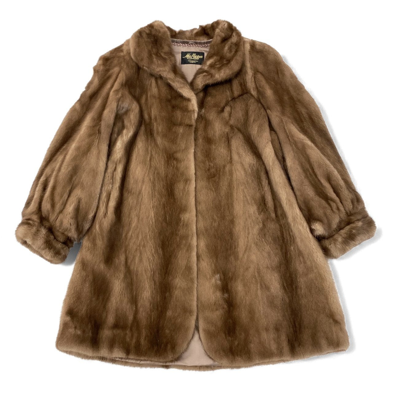 70L17 SAGA MINK サガミンク 銀サガ パステルミンク ロングコート サイズ11号 茶系 最高級本毛皮 MINK FUR リアルファーポケット有t18r