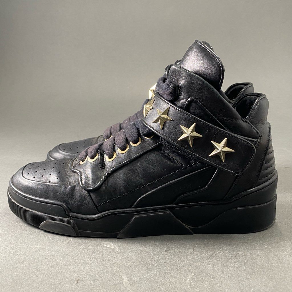 1f2 GIVENCHY ジバンシィ Tyson Stars Hi タイソンスターズ ハイカットスニーカー 43 ブラック レザー イタリア製 シューズ ジバンシー