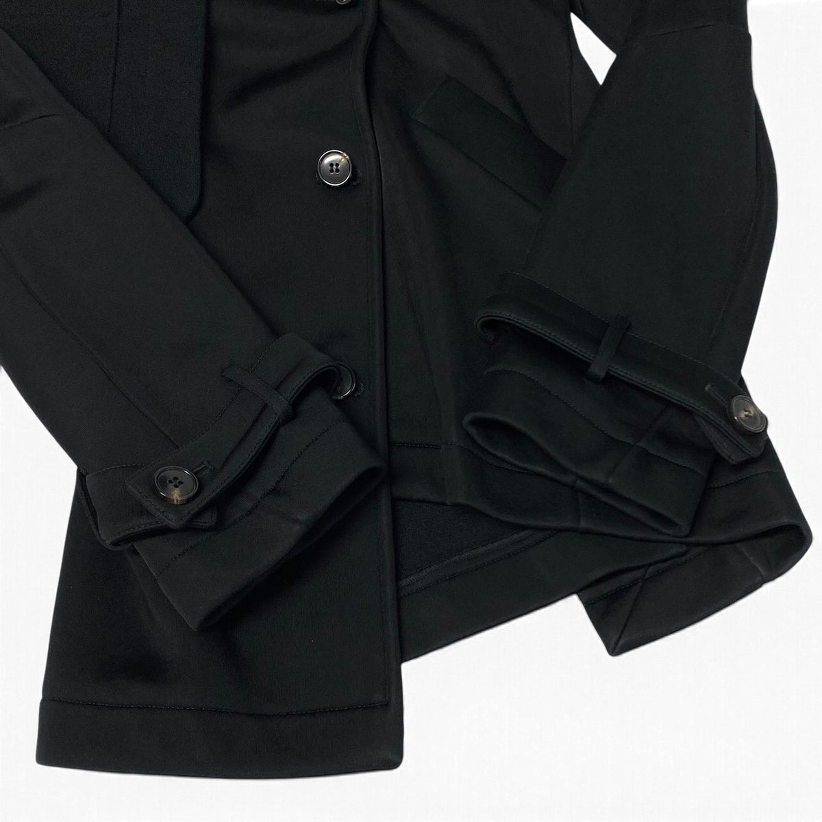 j29 【美品】BALENCIAGA 2009年 ニコラ期 異素材切替ジャケット フランス製 36サイズ ブラック レディース 女性用k02i