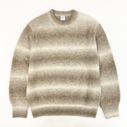 10i16 Paul Smith ポールスミス グラデーションボーダー ニット セーター トップス アルパカ混 L ブラウン系 メンズu02t