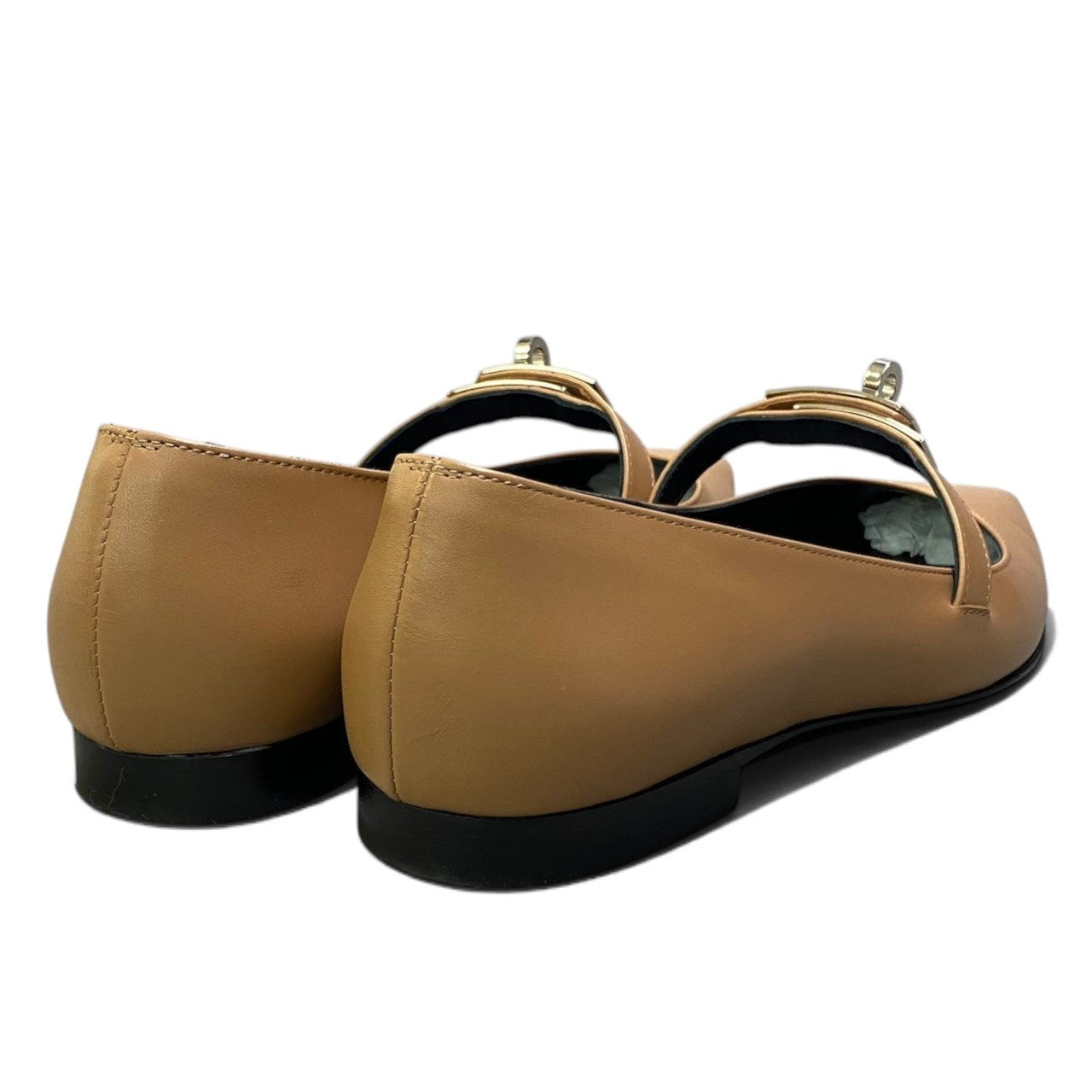 h29《美品》 HERMES エルメス ケリー バレエ フラットシューズ Kelly Ballet Flats Shoes size 36 Beige Camel Leather 箱 保存袋有t18r
