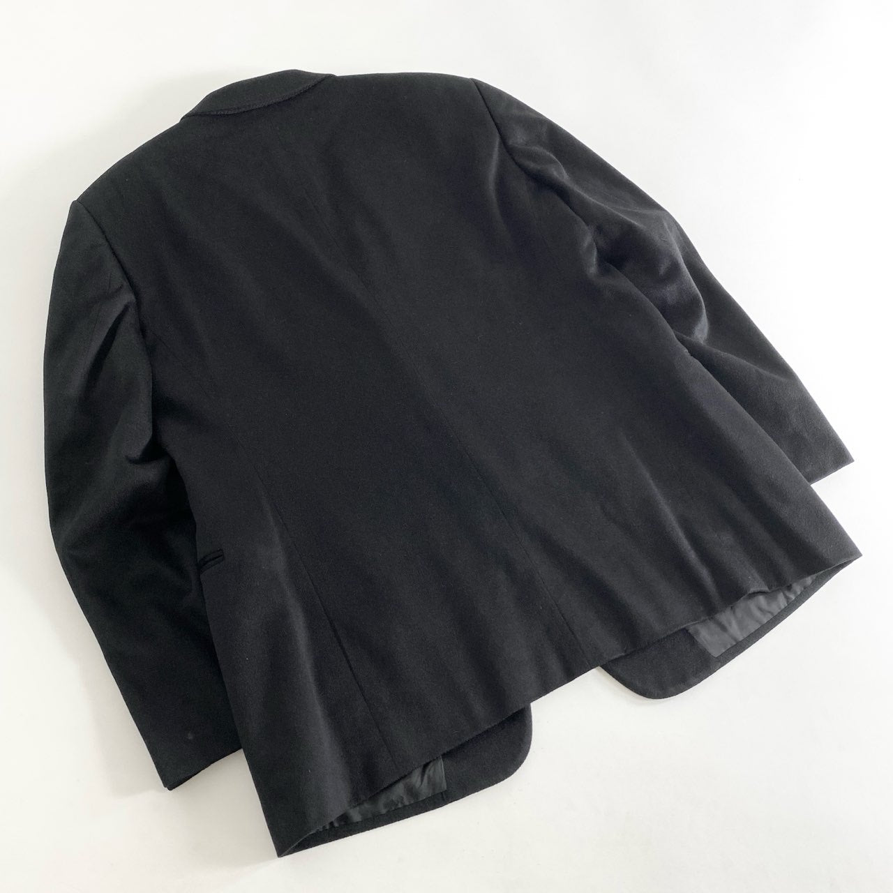 25h9-5 ARMANI COLLEZIONI アルマーニ コレッツォーニ カシミヤ100% テーラードジャケット ブレザー 54 ブラック cashmere イタリア製