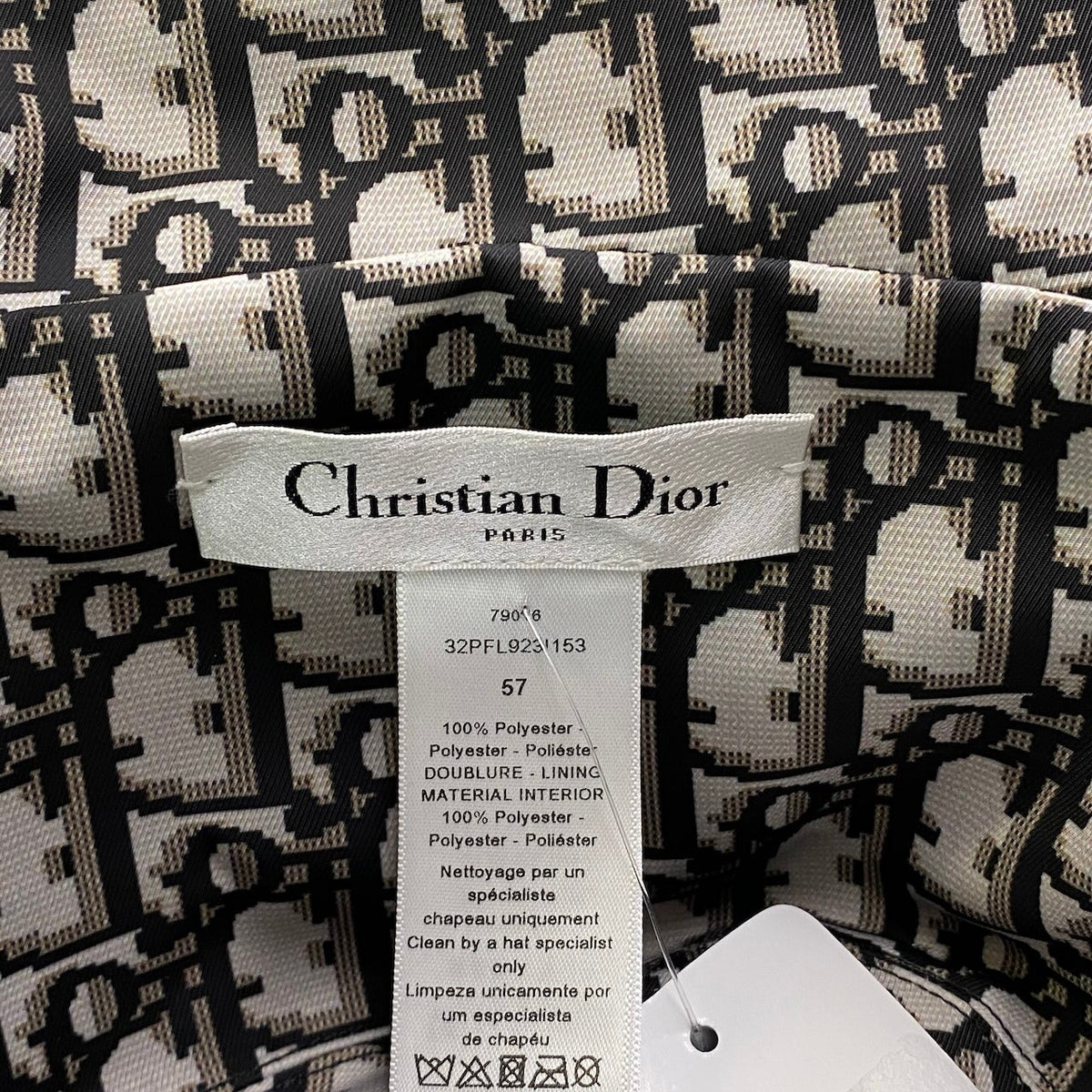 j15 【未使用】 Christian Dior クリスチャンディオール TEDDY-D オブリーク リバーシブル バケットハット 花柄 32PFL923I153 サイズ57 ブラック ポリエステル100％ レディース