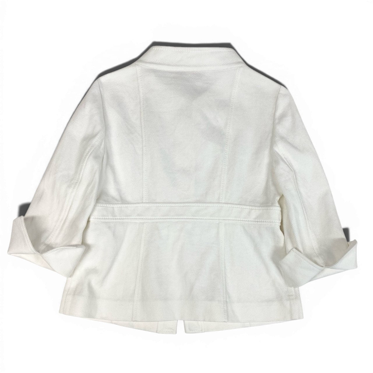 22a23 VALENTINO ROMA ヴァレンティノ ノーカラージャケット テーラードジャケット 46 ホワイト コットン 大きいサイズu02t