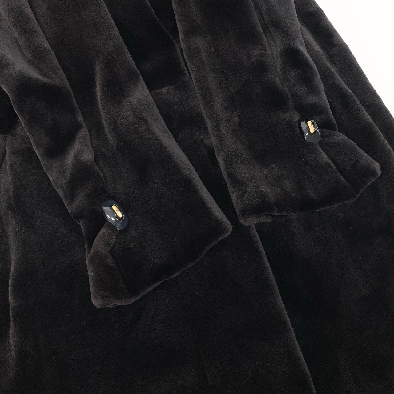 35a15 EMBA エンバ シェアードミンク 超ロングコート 丈約100cm サイズM ブラック 本毛皮 Shared Mink Fur Coatt18r