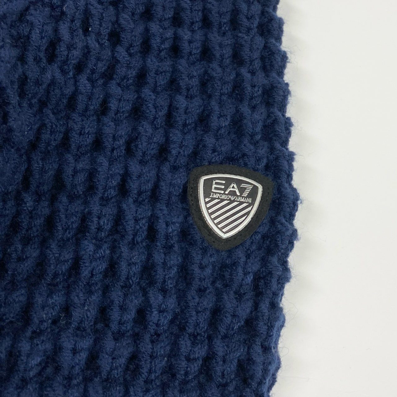 25L22 EMPORIO ARMANI エンポリオアルマーニ EA7 ドライバーズニット ジップアップニット ニットブルゾン PLG03M PL02M Sサイズ ブルー ブラック メンズ 男性用o07t