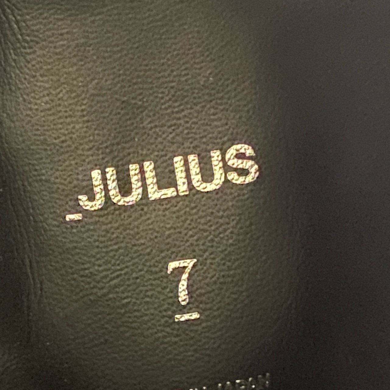 1a22 JULIUS ユリウス Back Zip Leather Boots バックジップレザーブーツ サイズ1 ブラック レザー タグ付属t18r