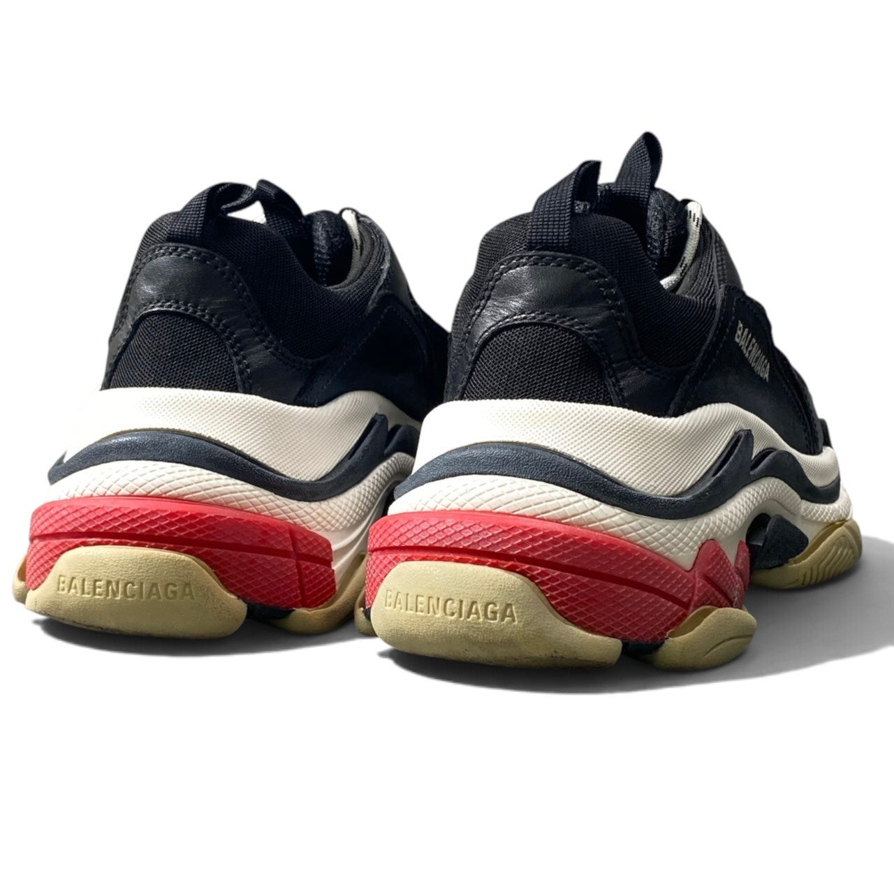 1h20 BALENCIAGA バレンシアガ Triple S スニーカー パネルデザイン 26.5cm ブラック メンズ 男性用t18r