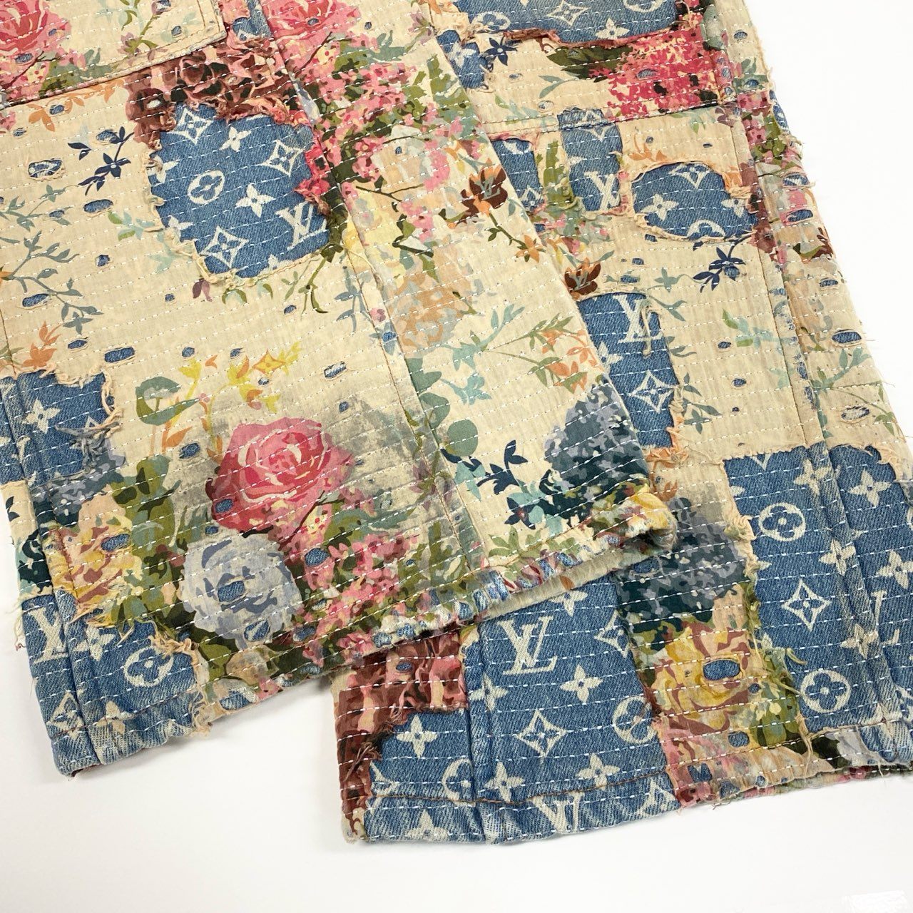 1a15 LOUIS VUITTON ルイヴィトン RM222 2022AW Destroy Carpenter  Bell Bottom モノグラム デニムパンツ サイズ30 メンズ カーペンカーボトムk02i