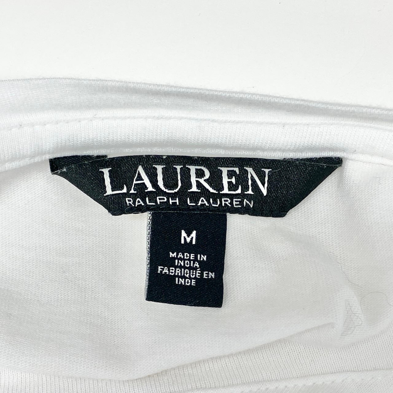 67c31 LAUREN RALPH LAUREN ローレンラルフローレン 半袖Tシャツ Slim Fit スリムフィット 刺繍デザイン トップス Mサイズ ホワイト レディース 女性用u02t