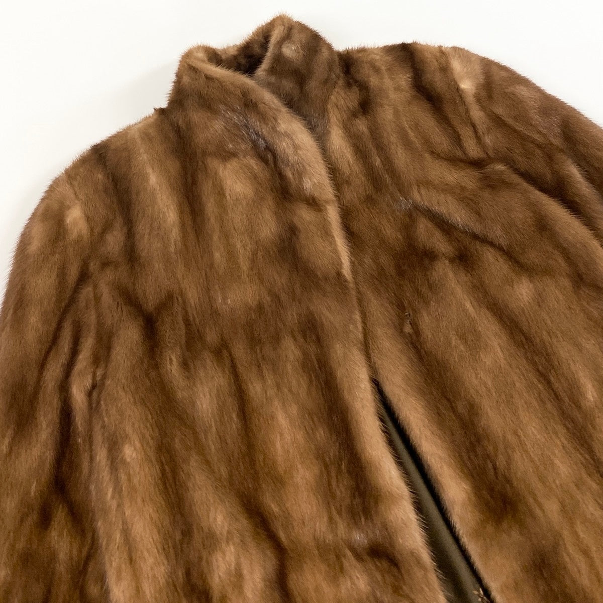 85g8 裏豪華刺繍 パステルミンク ロングファーコート サイズ11 茶系 本毛皮 Mink Fur Long Coatt18r