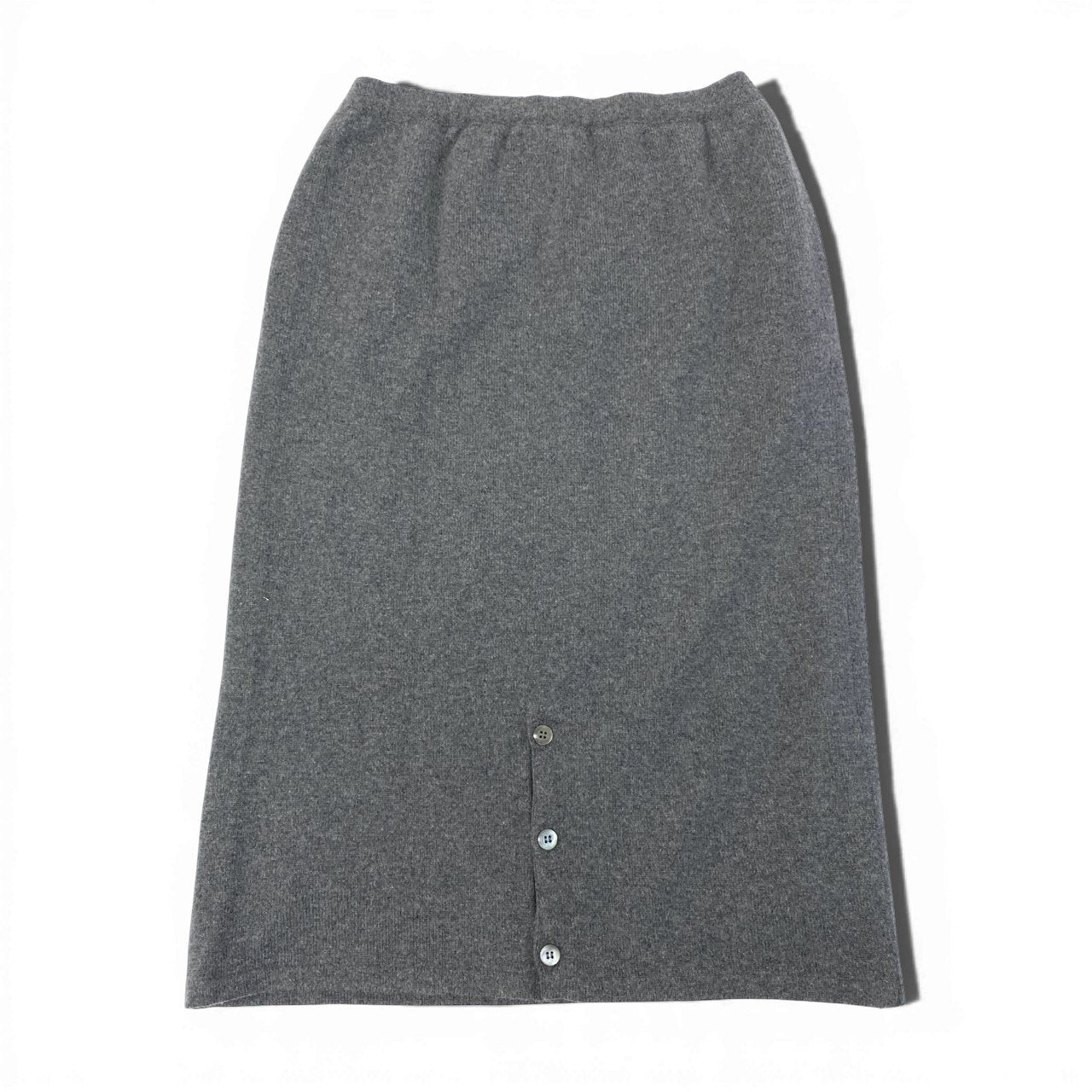 9a19 Ballantyne バランタイン ピュアカシミヤ 100％ ニットスカート サイズF グレー Pure Cashmere Knit Skirtt18r