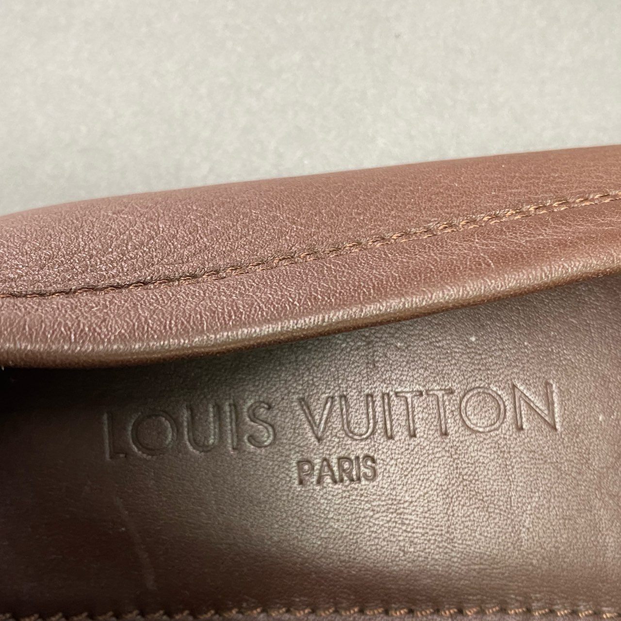 2l4 LOUIS VUITTON ルイヴィトン LV ドライビングシューズ ローファー 36 1/2 ブラウン レザー ゴールド イタリア製 靴