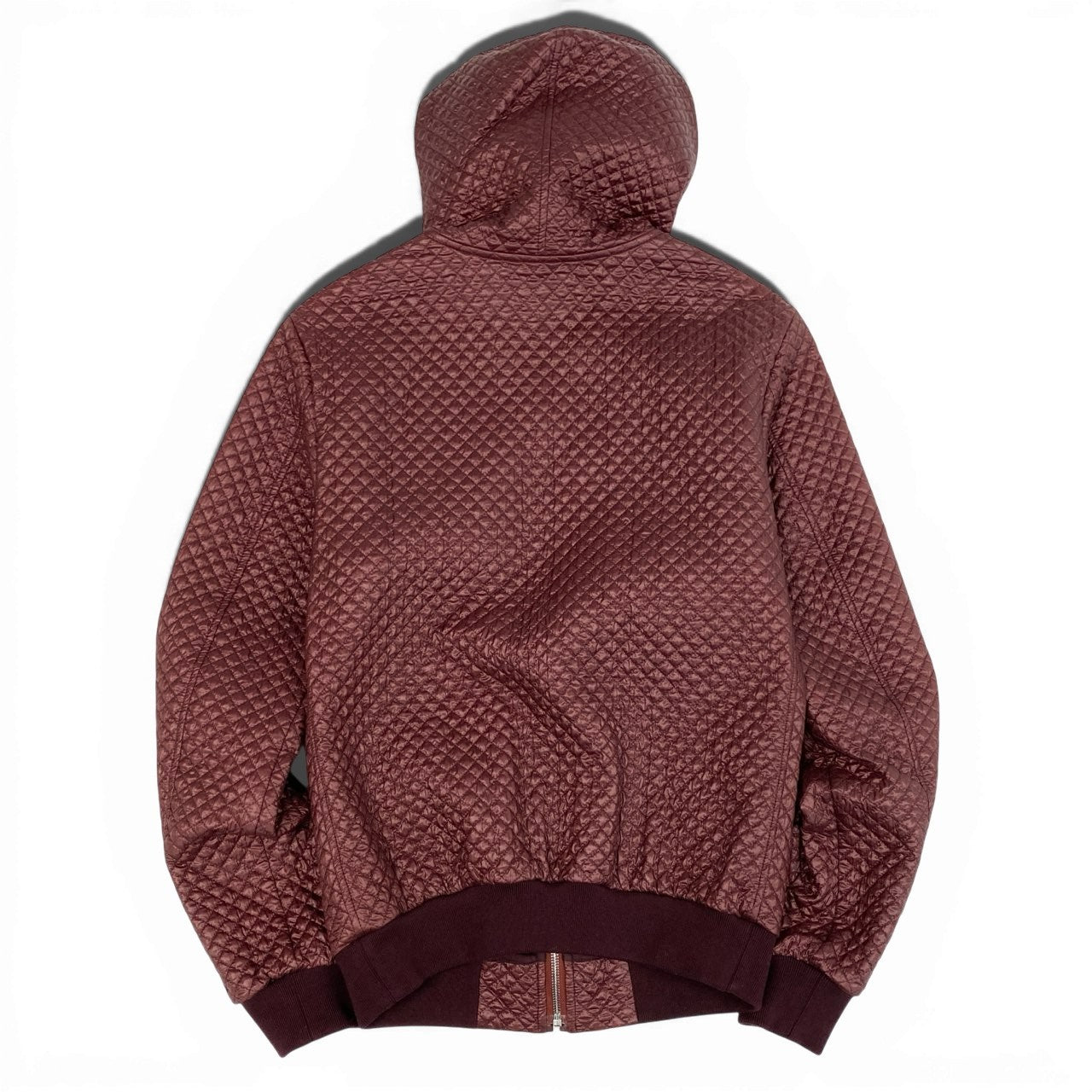 23a27【美品】DOLCE&GABBANA ドルチェアンドガッバーナ キルティング ジップアップフーディー パーカー ジャケット イタリア製 G9FH7T G7FQM 46サイズ ボルドー メンズ 男性用o07t