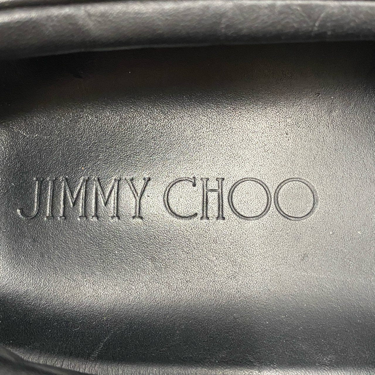 5i27 JIMMY CHOO ジミーチュウ イタリア製 スタースタッズ レザー スリッポン シューズ ローカットスニーカー 44 ブラック