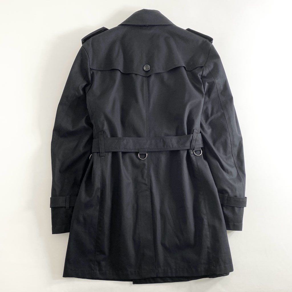 48g6 《美品》 BURBERRY BLACK LABEL バーバリーブラックレーベル トレンチコート ベルト D1A61-300-00 Lサイズ ブラック コットン