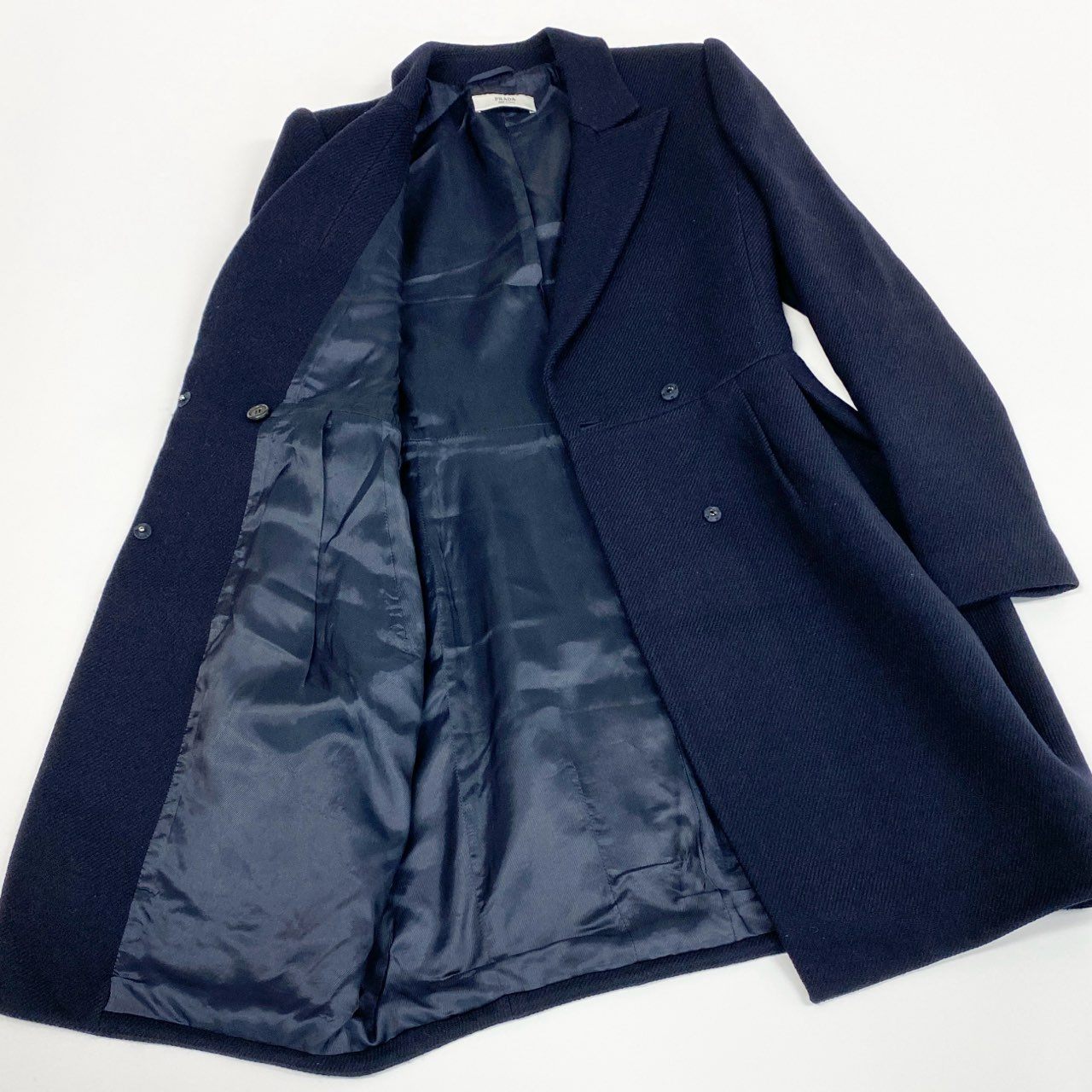1L27 Vintage Prada ヴィンテージ プラダ Double Breasted Wool Coat ウールコート ダブルブレスト Size 42 レディース 女性用k02i