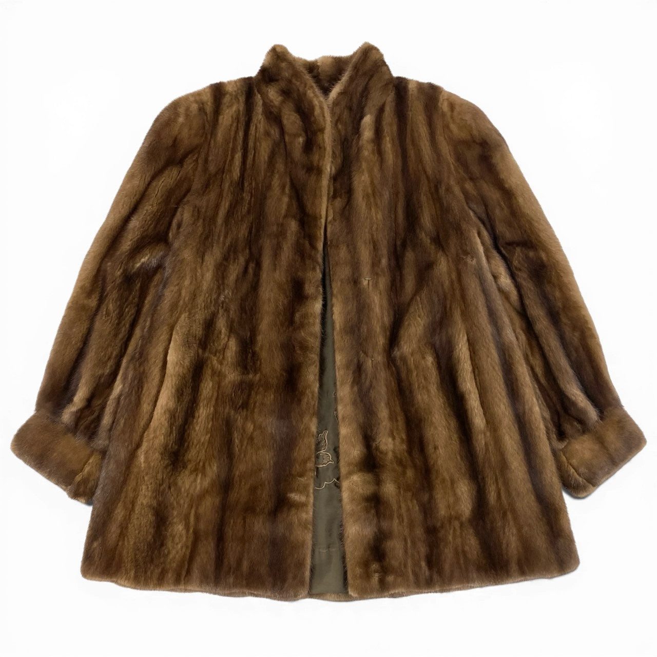 72a27 SAGA MINK サガミンク 銀サガ デミバフミンク ロングコート サイズ15 ブラウン 最高級本毛皮 Mink Fur Long Coatt18r