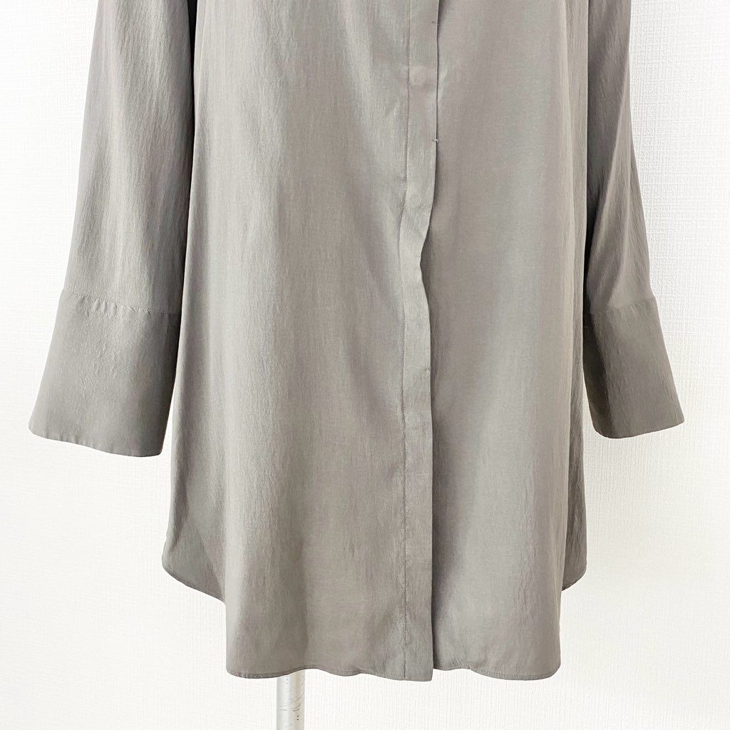 9d7 BURUNELLO CUCINELLI ブルネロクチネリ シルクシャツ シルクブラウス チュニック XL チャコール レディース 婦人服 イタリア製