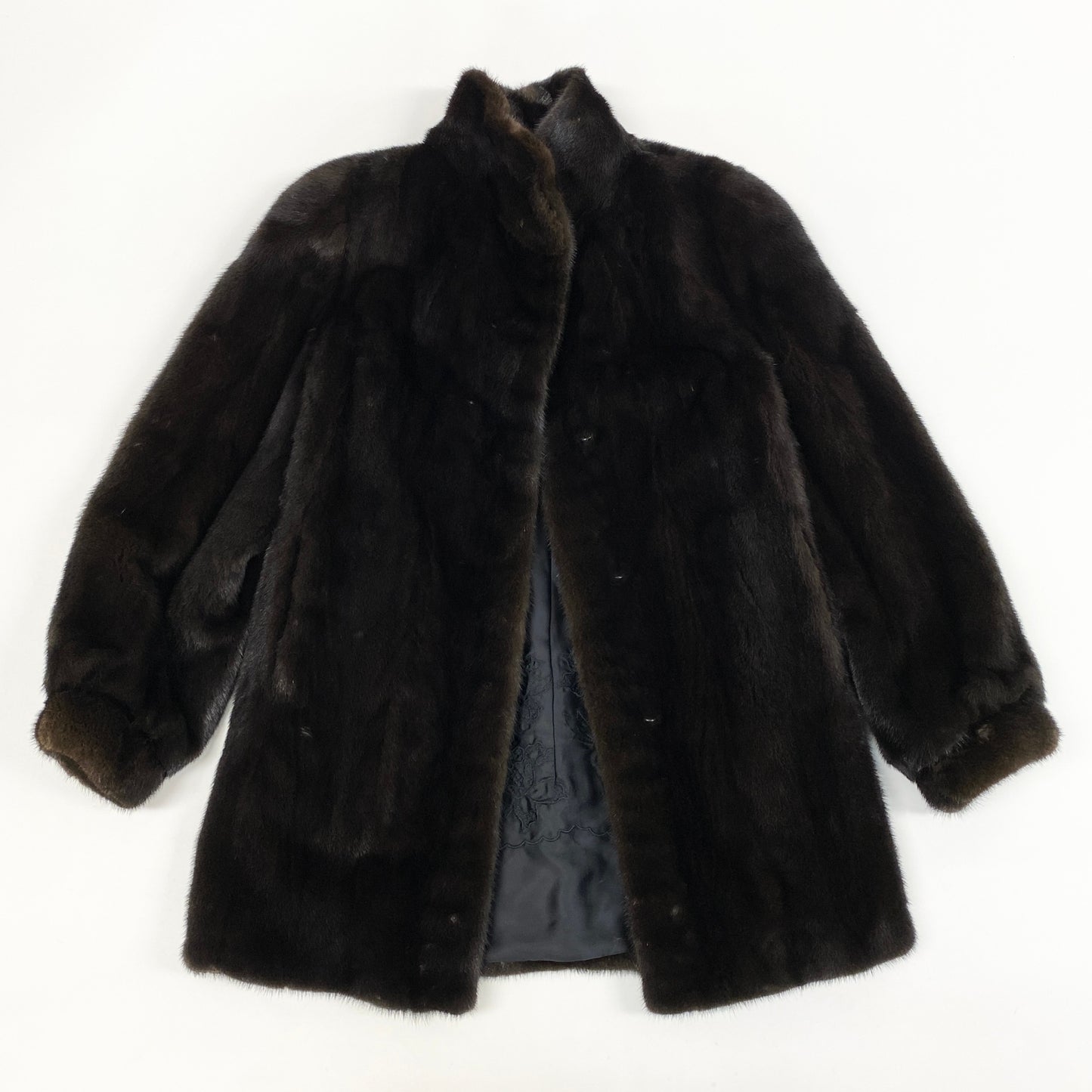 9L19 BLACKGLAMMA ブラックグラマ 最高級 ダークミンク セミロングコート サイズF ダークブラウン 本毛皮 MINK FURt18r