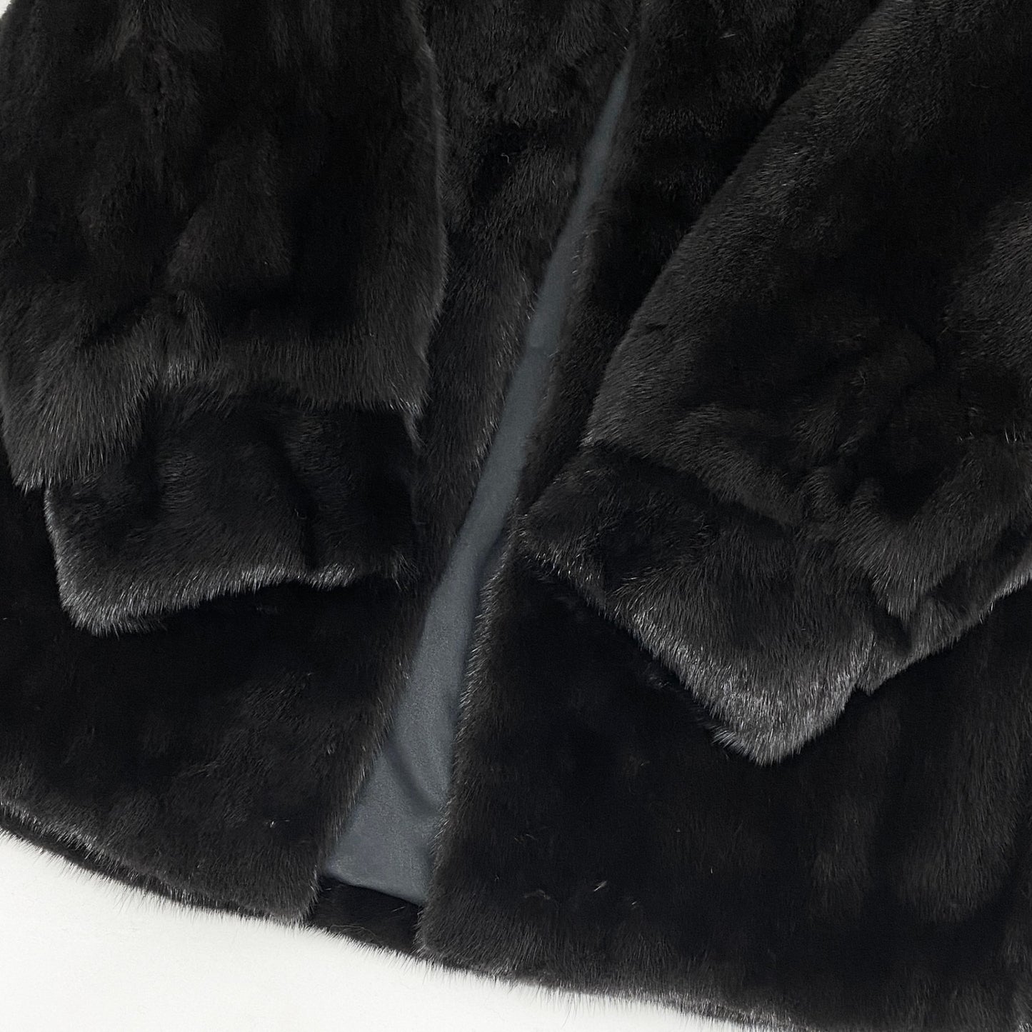 37i19 AMERICAN FUR AWARDS アメリカンファーアワード 星4 ダークミンク ミンクコート セミロングコート 毛皮コート L ブラック系 ミンクファー レディース アメリカンウルトラu02t