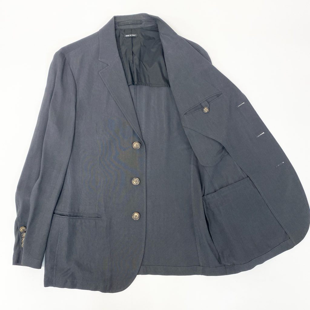 22l28 GIORGIO ARMANI ジョルジオアルマーニ スーツセットアップ テーラードジャケット スラックスパンツ 三釦 TSG52W 0S403 48サイズ グレー メンズ 男性用o07t
