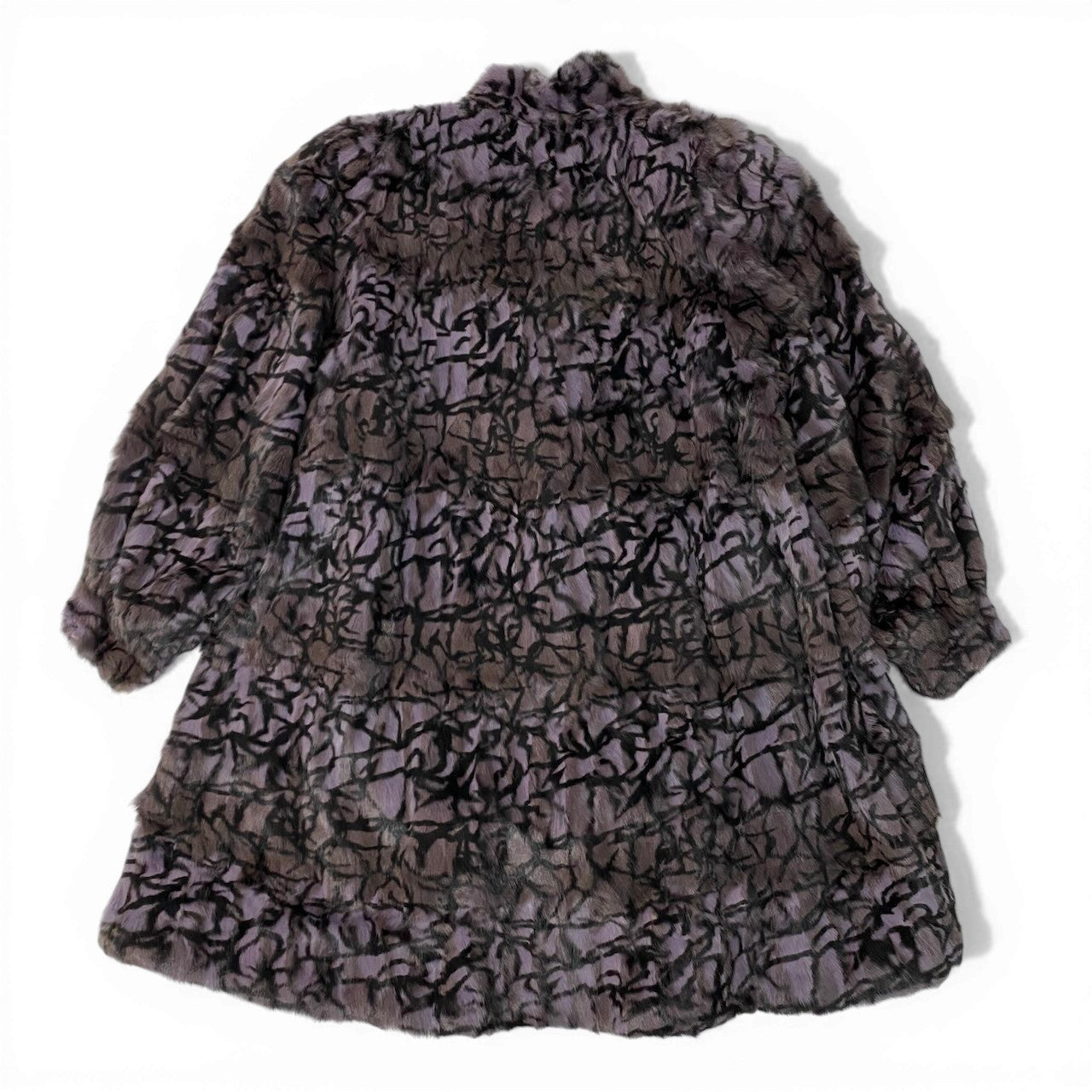 79c26 VALENTINO FUR ヴァレンティノ ファー ダイドリス リバーシブル ロングコート 毛皮コート パープル リスファー レディースu02t