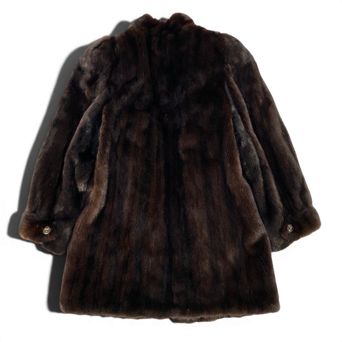 79f10 VALENTINO ヴァレンティノ 袖ボタン デミバフミンク ファーコート サイズF ブラウン 最高級本毛皮 Mink Fur Coatt18r