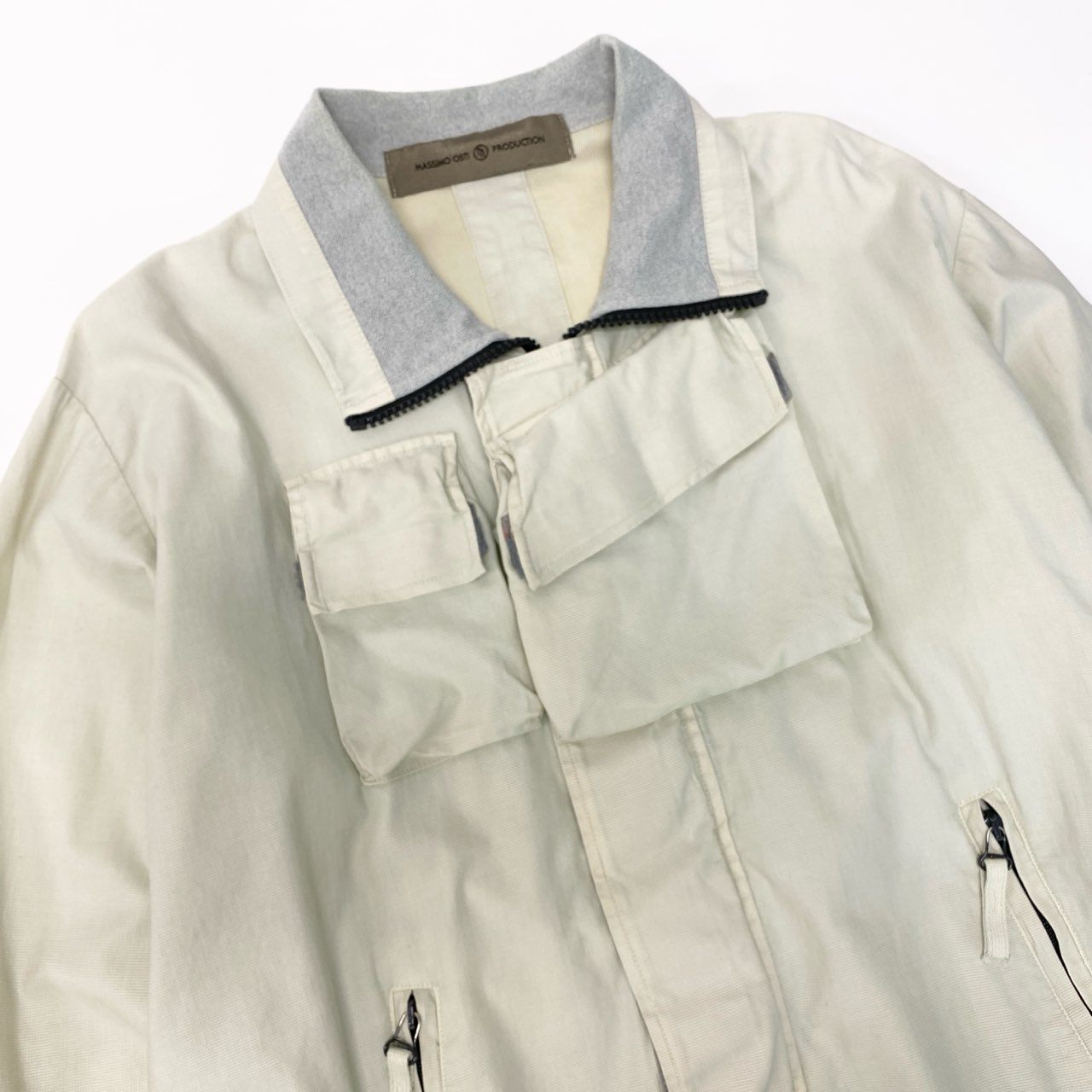 42b27 MASSIMO OSTI マッシモオスティ Techweear テックウェア サイズ46 ホワイト Tactical Jacket タクティカルジャケットt18r