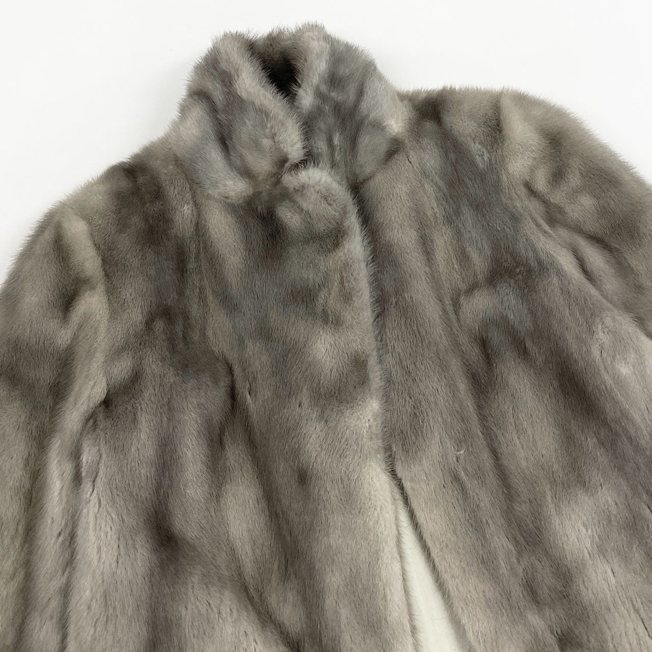 86L5 SAGA MINK サガミンク 銀サガ サファイアミンク ファーコート サイズ9号 シルバーグレー 最高級本毛皮 MINK FUR ポケット有t18r