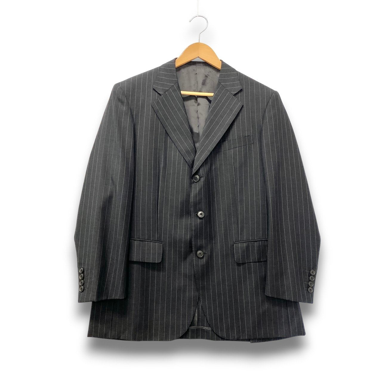 81c26 BURBERRY バーバリー セットアップスーツ テーラードジャケット ストライプ メンズ 男性用 BBD42-201-08 96-86-170AB5 ダークグレーo07t