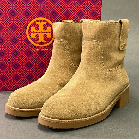 a6 《極美品》 TORY BURCH トリーバーチ WAYLAND SHORT BOOT ムートン ショートブーツ 31158556 7 ベージュ スエードレザー シューズ 靴 箱付き