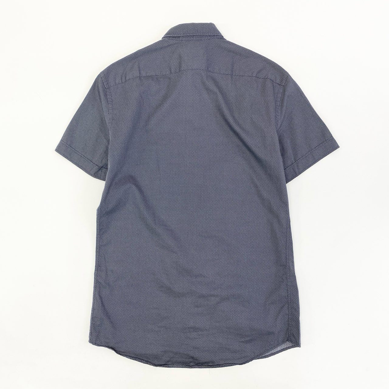 11i16 《美品》 Ermenegildo Zegna エルメネジルドゼニア 半袖シャツ ボタンダウンシャツ トップス CAMICIA GOMLEX サイズS ネイビー コットン メンズu02t