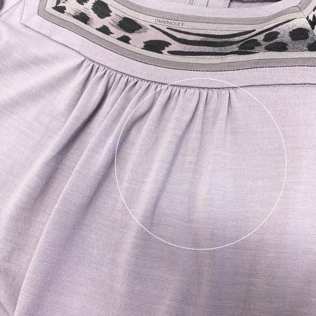65e7 LEONARD FASHION レオナール スクエアネック 膝丈ワンピース ロングスリーブ サイズL グレー系 レディース 女性服o07t