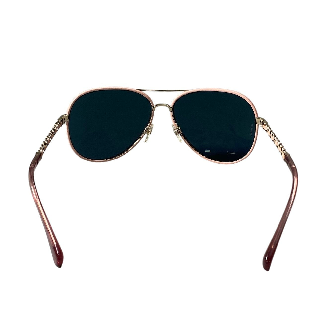 《極美品》 CHANEL シャネル パイロットシェイプ チェーン ティアドロップ サングラス Coco Mark Side Chain Pilot Sunglasses 4219-Q 59□14 ピンク ケース クロス付t18rt18r