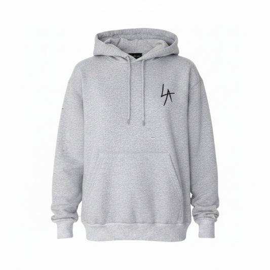 44f18 LOCAL AUTHORITY ローカル オーソリティ LA SLASH HOODED FLEECE ダメージ加工 パーカー フーディ タグ付き L グレー コットン100％ メンズ 男性用t18r