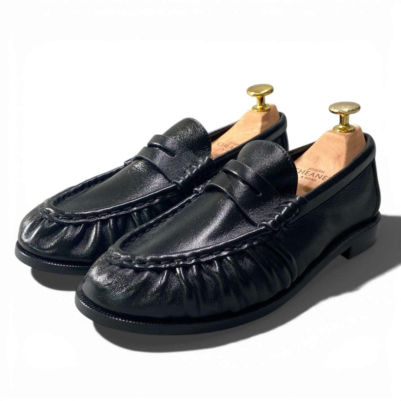 c17 【未使用】SAINT LAURENT サンローラン ル ローファー サイズ37 ブラック ソフトシャイニーレザー レディース 靴 レザーシューズk02i