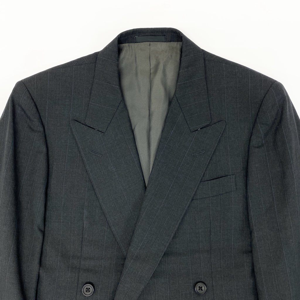 16a27 Burberrys バーバリーズ スーツセットアップ テーラードジャケット スラックスパンツ ストライプ 94-84-165 AB4 グレー ウール100％ メンズ 男性用o07t