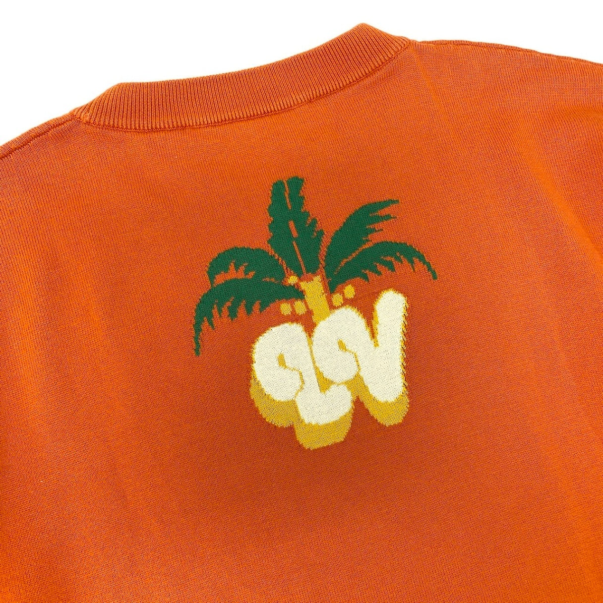 Id15 LOUIS VUITTON ルイヴィトン 24SS LV ニットTシャツ Palm Tree Knit T-Shirt サイズM オレンジt18r
