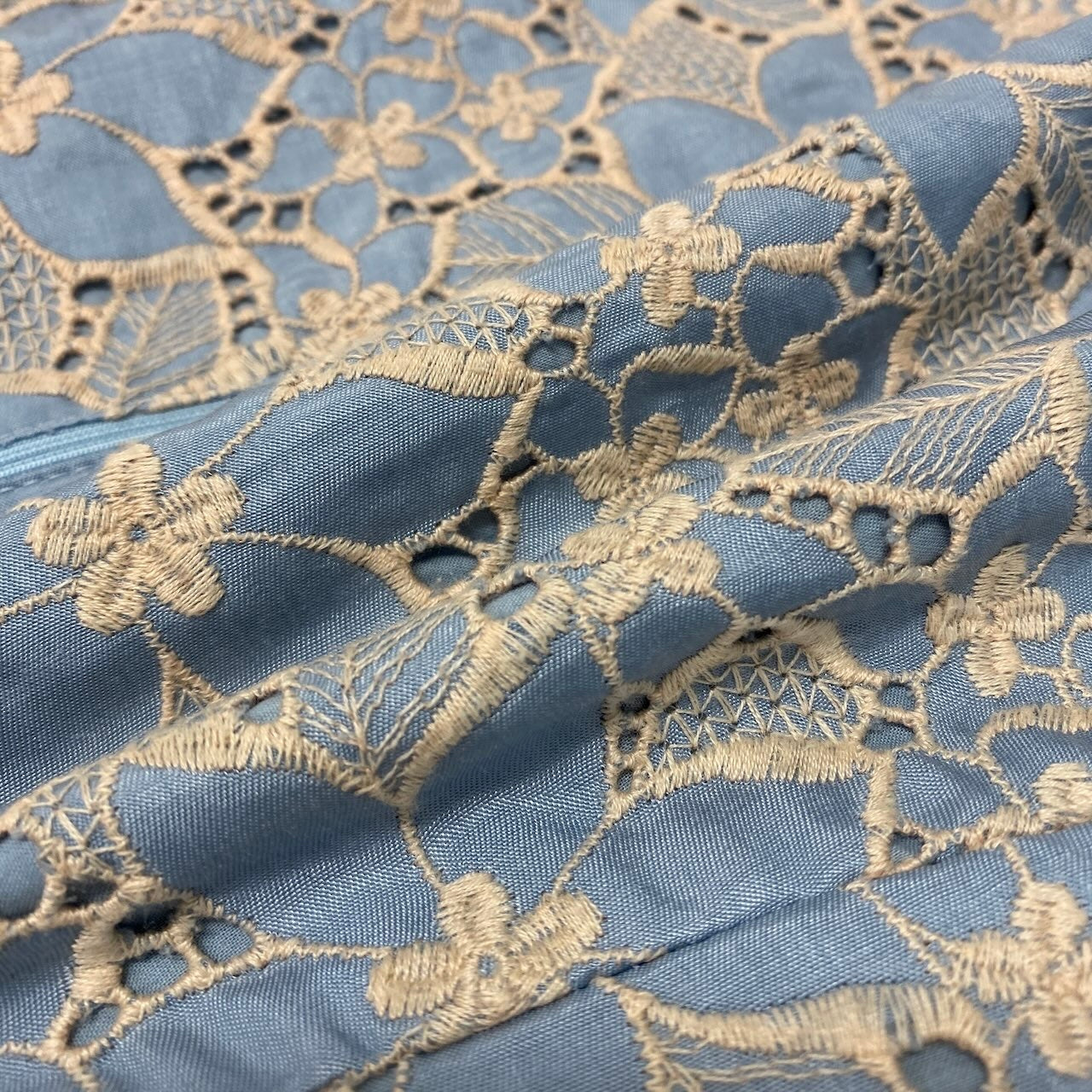 56e12 TOCCA トッカ 総刺繍キャップスリーブワンピース SUGAR STICK ドレスワンピース 0サイズ ブルー ベビーピンク レディース 女性用u02t