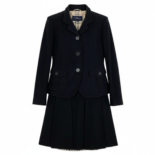 24e14 BURBERRY LONDON バーバリー ノバチェック セットアップ サイズ40 / 38 ブラック ジャケット スカート 日本製t18r