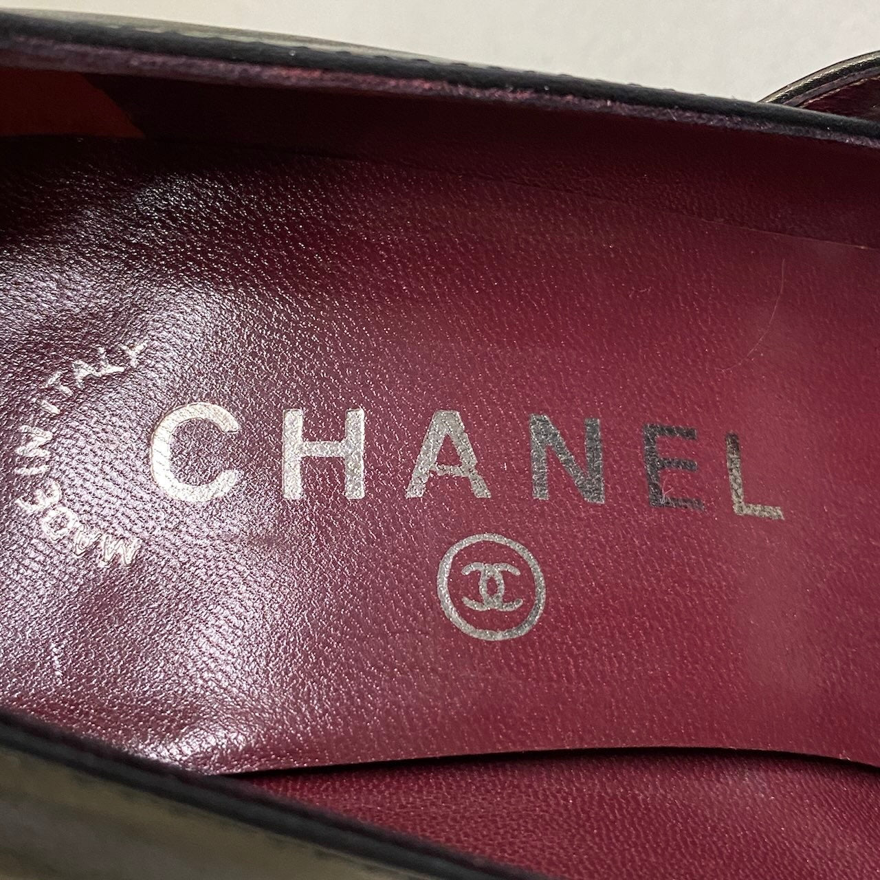e13 CHANEL シャネル ココマーク CCベルト レザーパンプス Coco Belt Leather Pumps サイズ37 ブラック シューズ イタリア製t18r