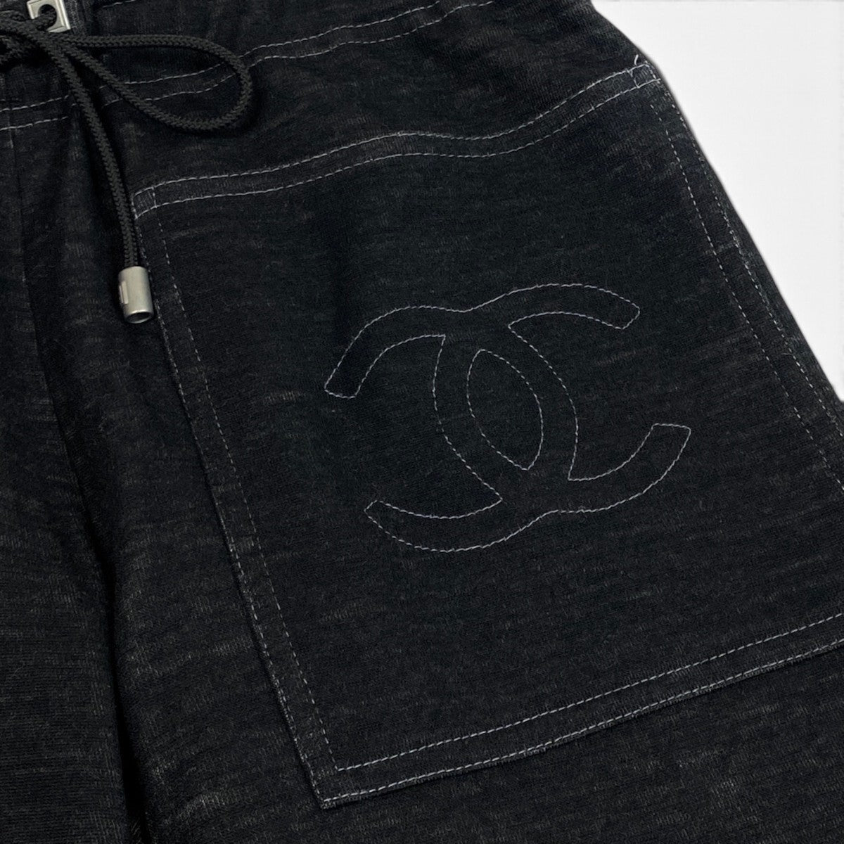 Ci4 【美品】CHANEL ココマーク コットンウールパンツ P21695 38サイズ ダークグレー レディース 女性用u02t