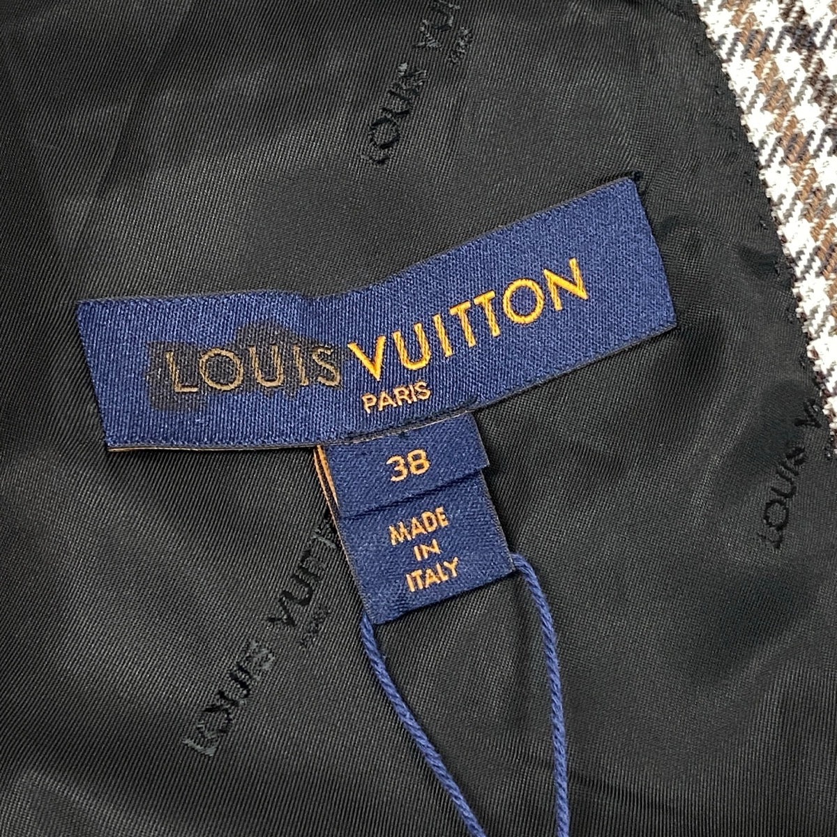 Ij19 【極美品】 LOUIS VUITTON ルイヴィトン 20aw ガンクラブチェック ノーカラージャケット RW202B YXO FJB87 サイズ38 マルチカラー ウール100％ レディースu02t