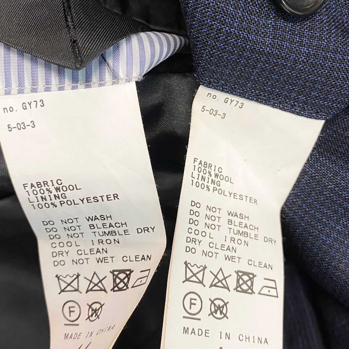 3j22 【美品】 WORKER CLOTHING SUPPLY ワーカークロージングサプライ カノニコ生地 セットアップ シングルスーツ 2B サイズ44 ネイビー ウール メンズu02t