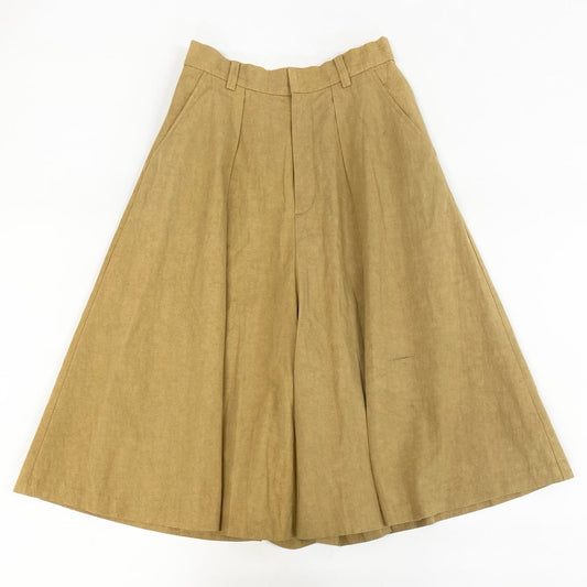 81h7 HOUSE OF LOTUS ハウスオブロータス タックパンツ ワイドパンツ キュロット M イエロー レディース 女性用u02t