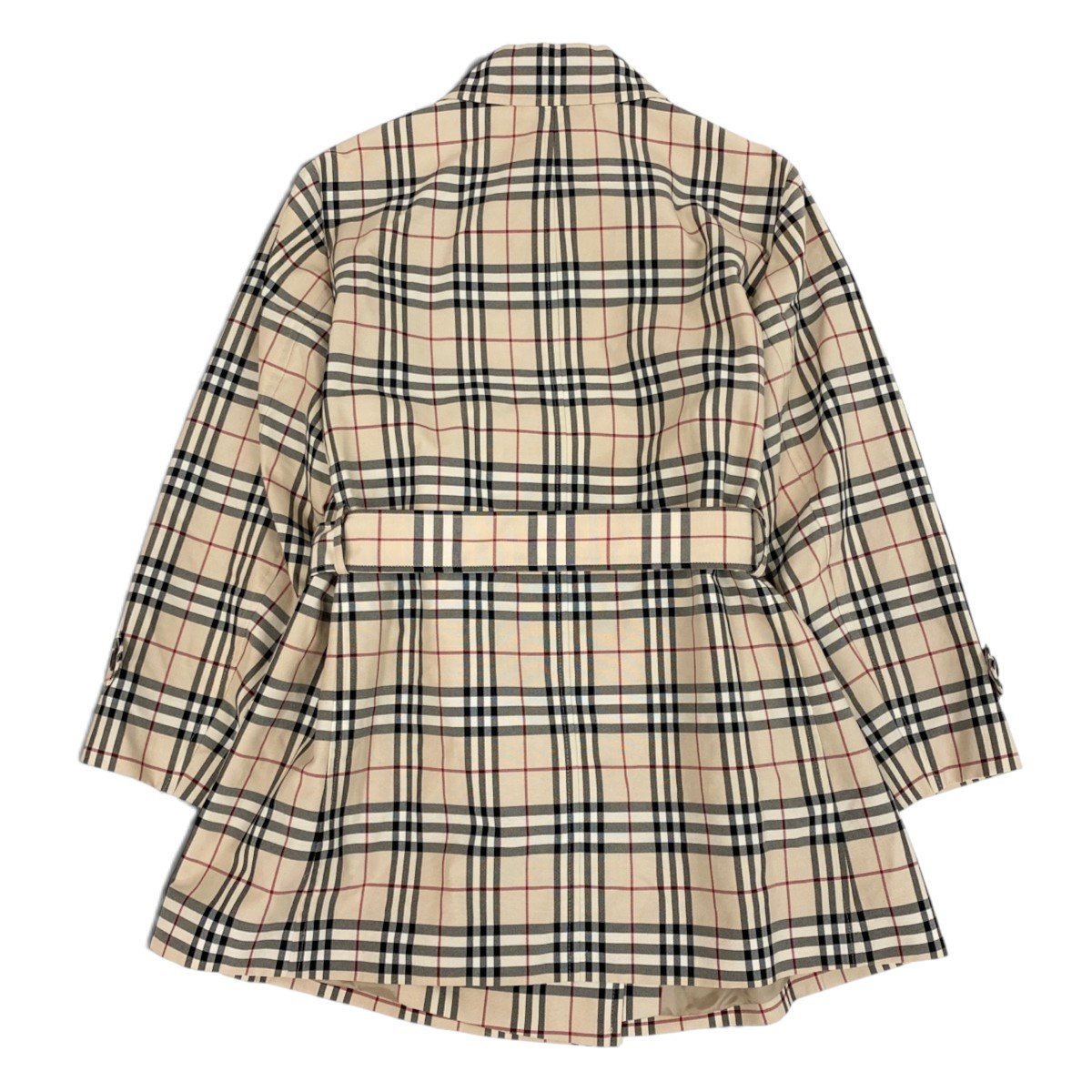 Ii4 【美品】BURBERRY LONDON ノバチェック ショート丈ジャケット 15サイズ ベージュ レディース 女性用u02t