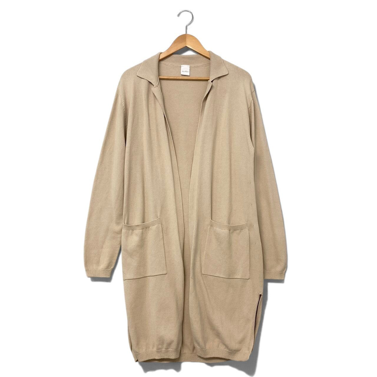 35h31 MaxMara マックスマーラ ロングカーディガン ロングスリーブニットカーディガン トップス ベージュ レディース 女性用u02t