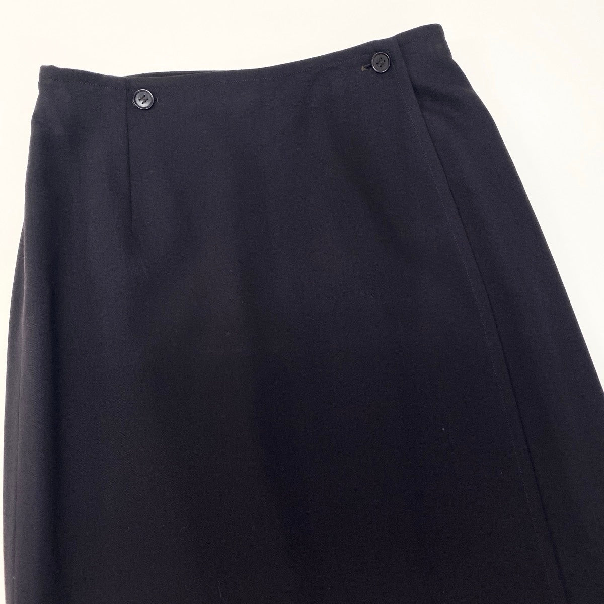Eh1 HERMES マルジェラ期 Hボタン 巻きスカート フランス製 40サイズ ダークブラウン ウール100％ レディース 女性用u02t
